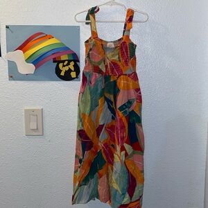 Girls Leafy Dress Size 7/8 Medium